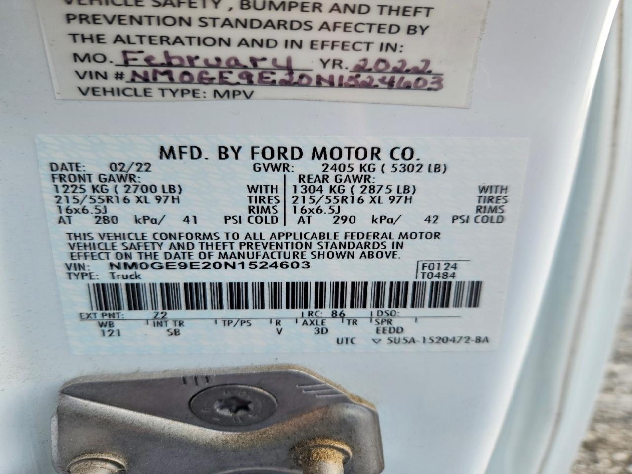 FORD TRANSIT CONNECT 2022 — 14