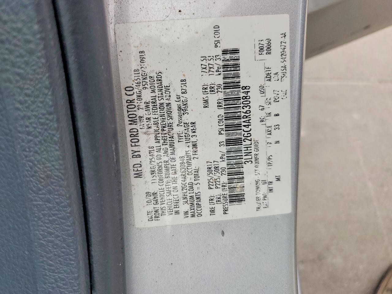 LINCOLN MKZ 2010 — 13