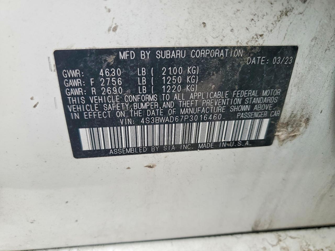 SUBARU LEGACY 2023 — 13