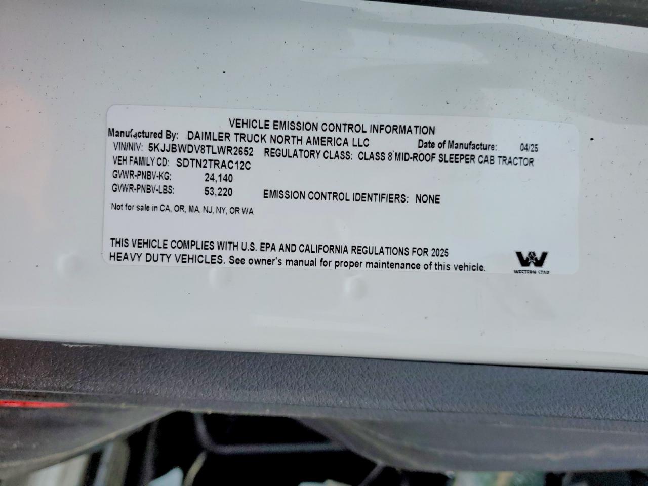 WESTERN STAR/AUTO CAR 49X CHASSIS 2026 — 11