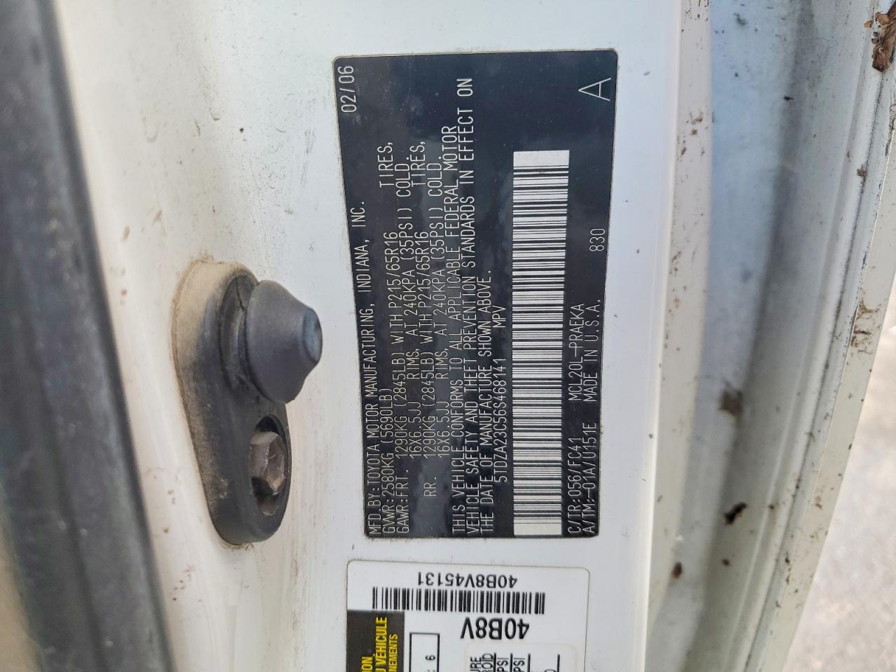 TOYOTA SIENNA 2006 — 14