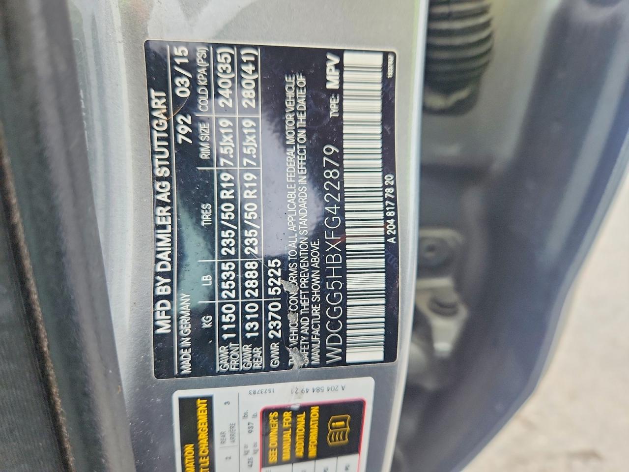 MERCEDES-BENZ GLK 2015 — 14