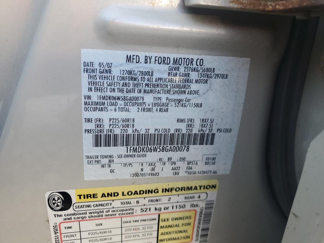 FORD TAURUS X 2008 — 14