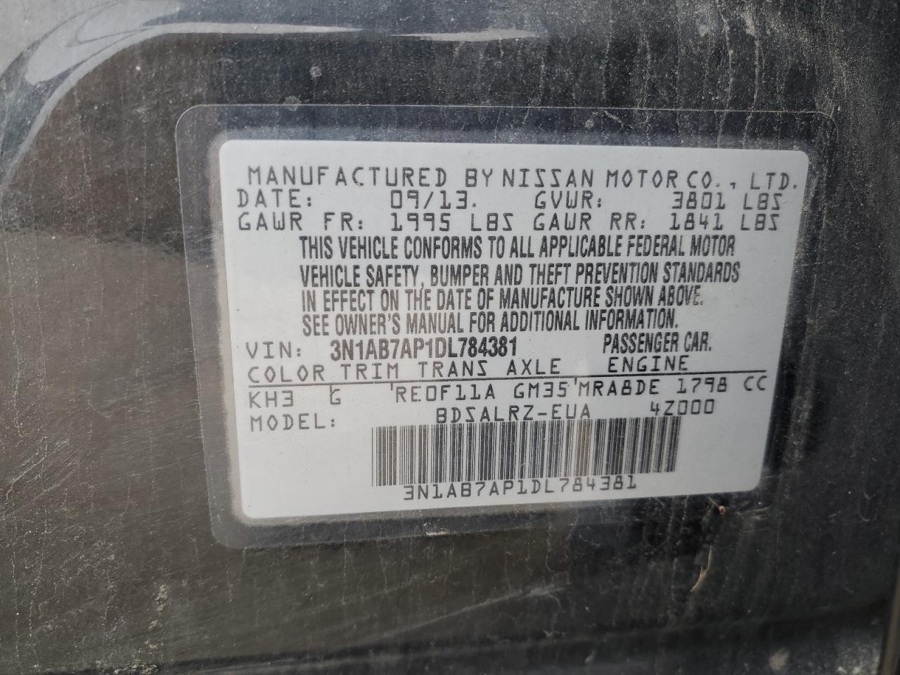 NISSAN SENTRA 2013 — 13