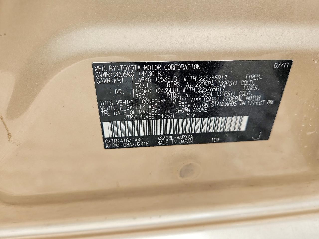 TOYOTA RAV4 2011 — 13