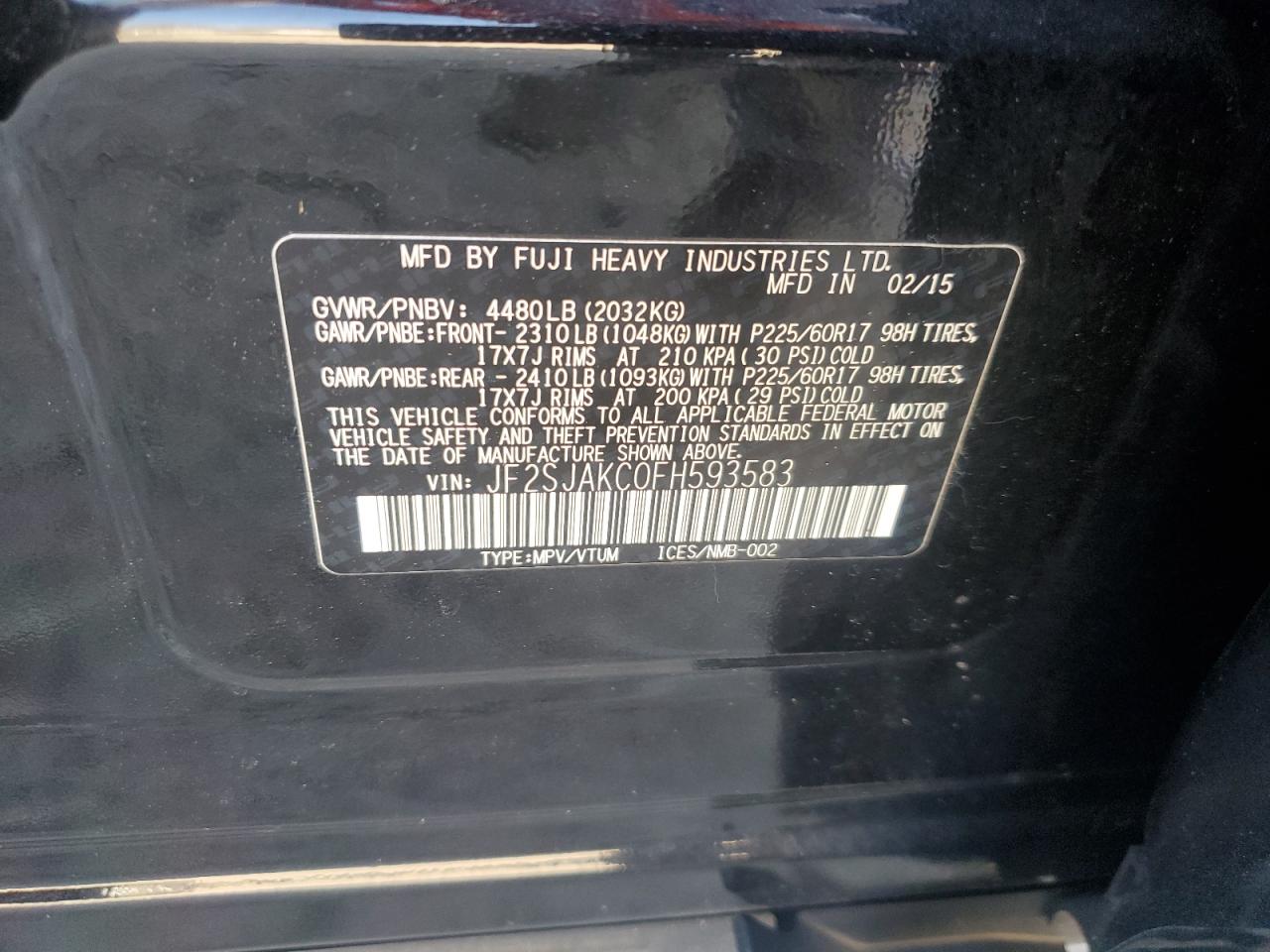 SUBARU FORESTER 2015 — 13