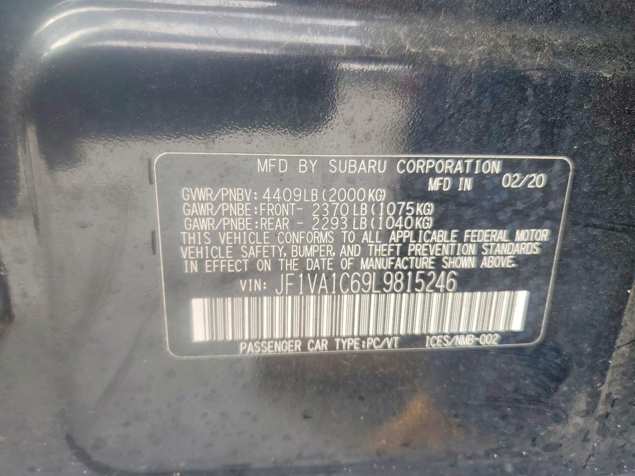 SUBARU WRX 2020 — 13