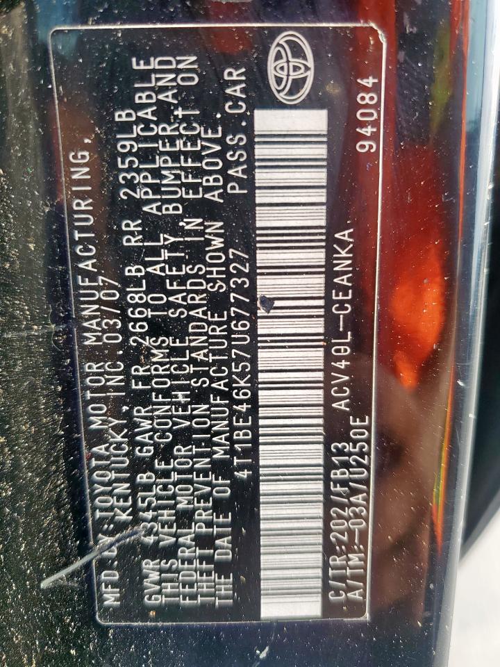 TOYOTA CAMRY 2007 — 14