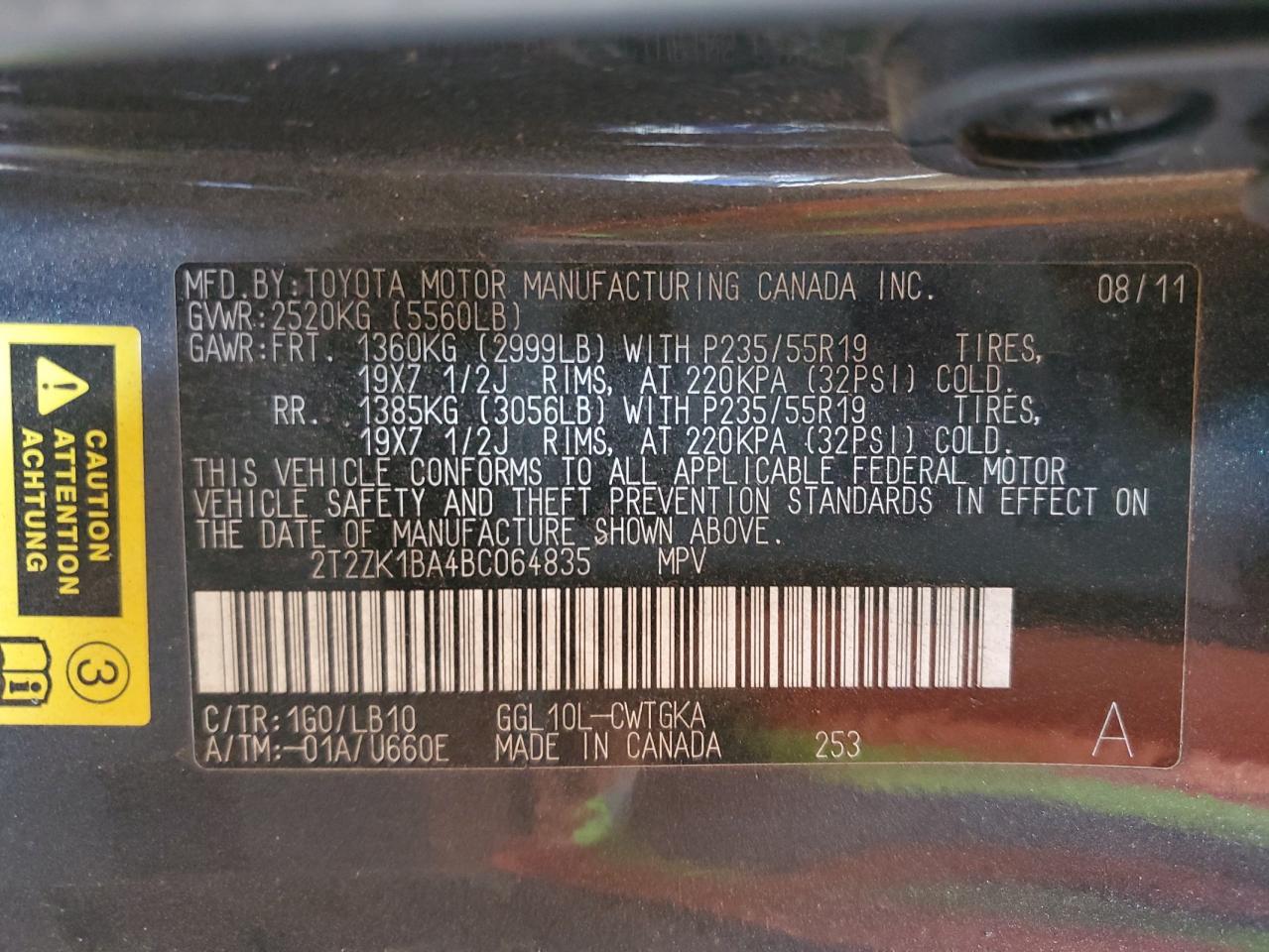 LEXUS RX 2011 — 13