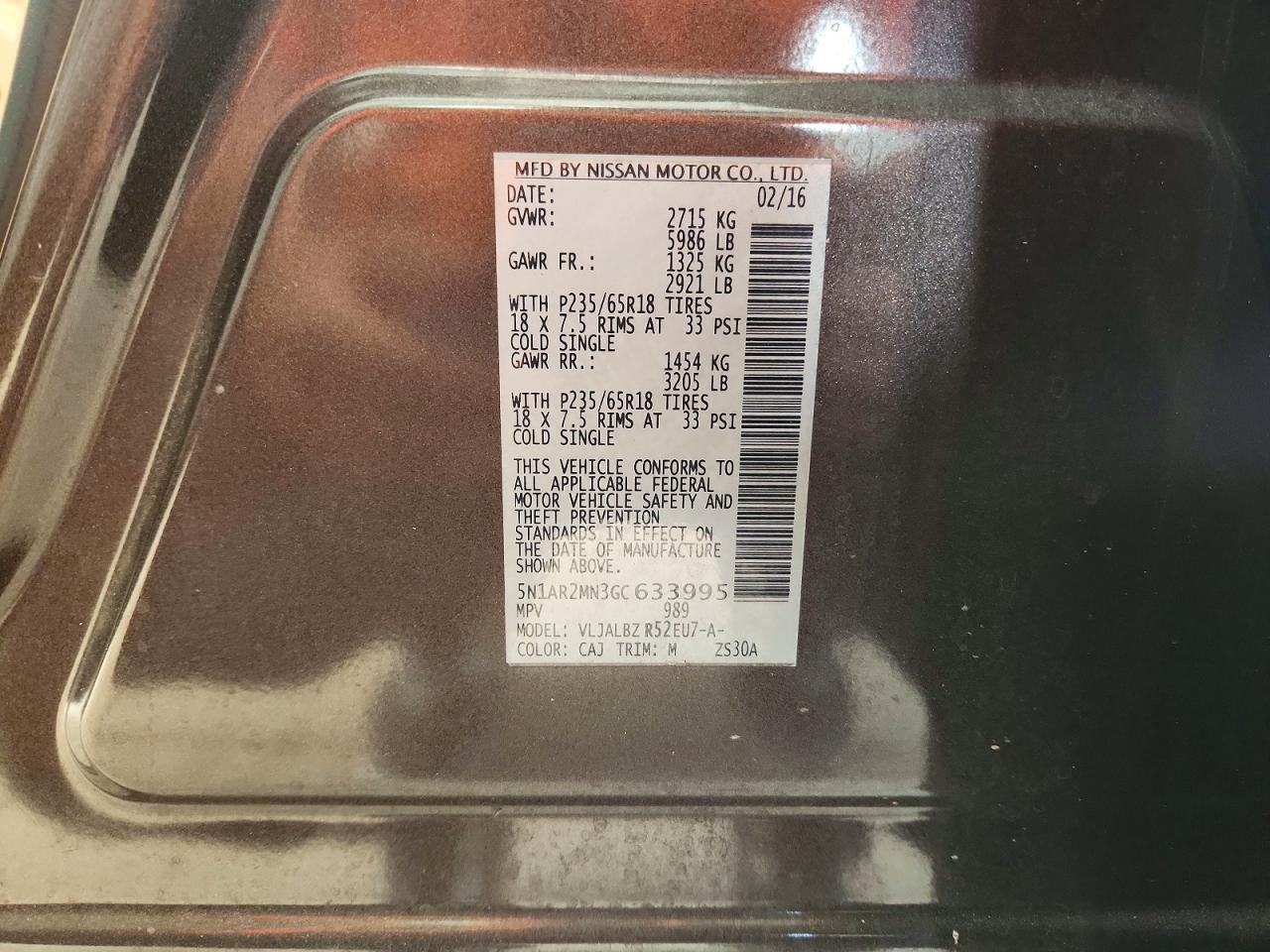 NISSAN PATHFINDER 2016 — 14