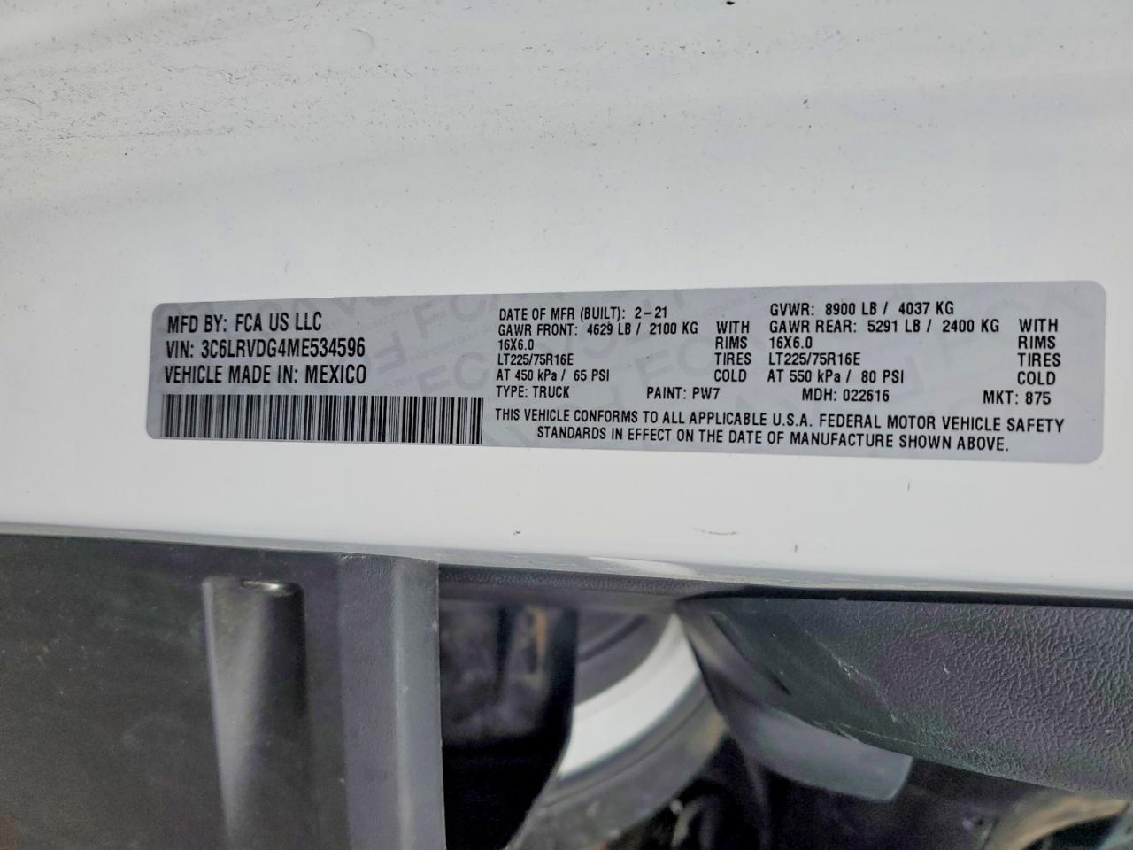 RAM PROMASTER 2500 2021 — 13
