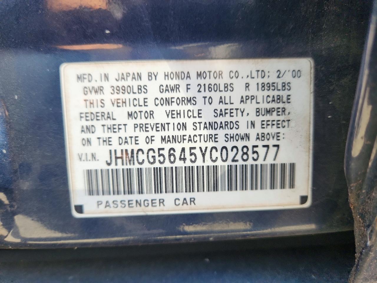 HONDA ACCORD 2000 — 13