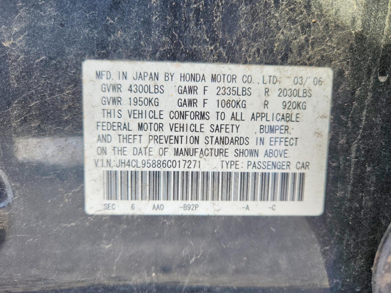ACURA TSX 2006 — 13