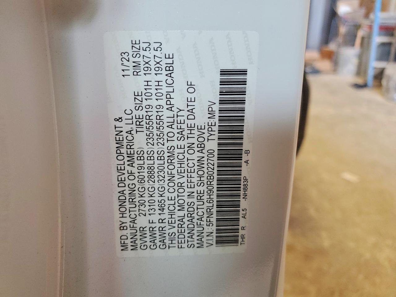 HONDA ODYSSEY 2024 — 15