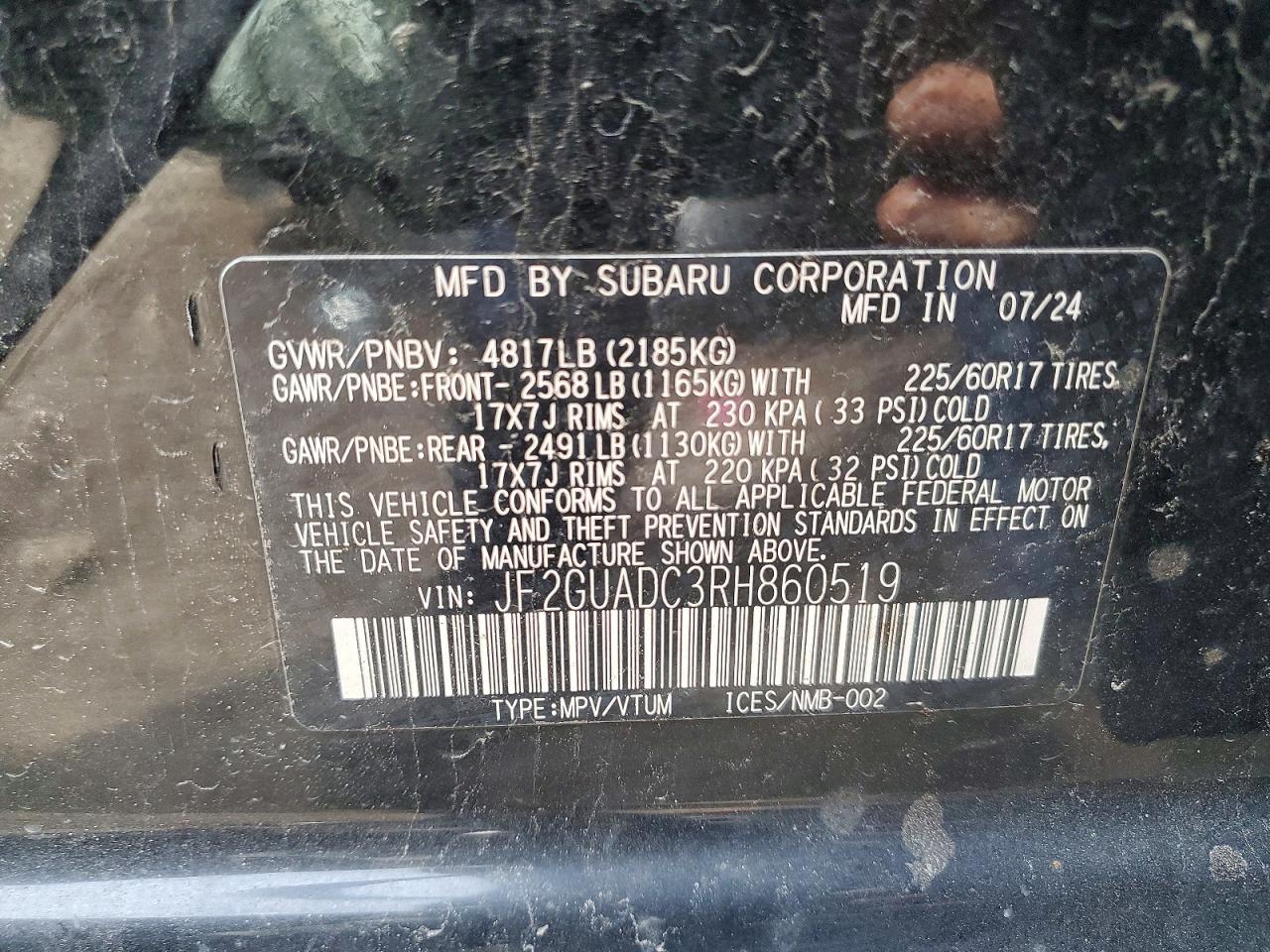 SUBARU CROSSTREK 2024 — 13