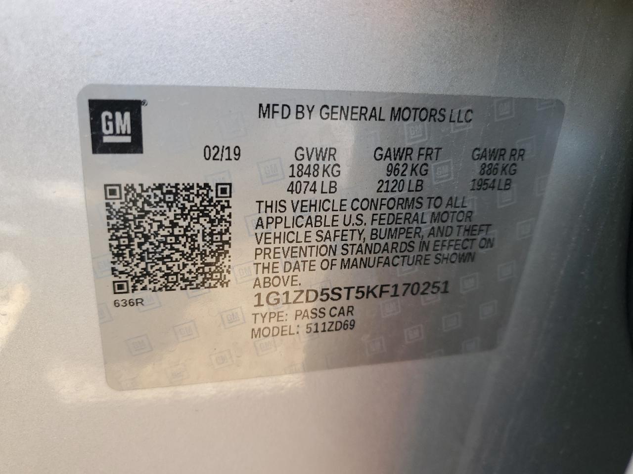 CHEVROLET MALIBU 2019 — 13