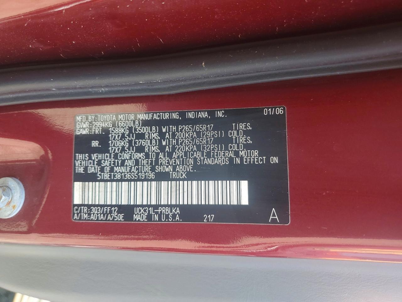 TOYOTA TUNDRA 2006 — 13