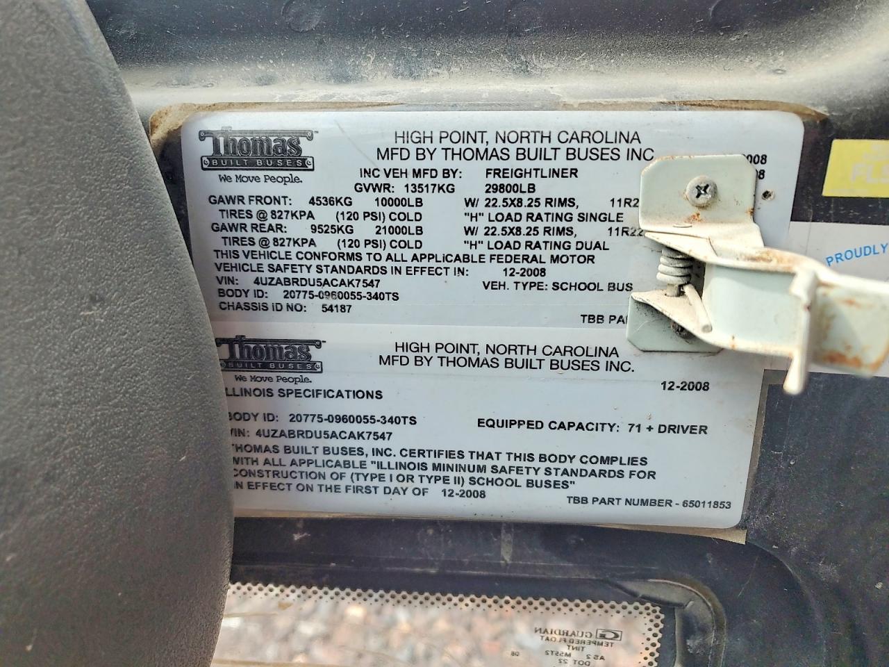 FREIGHTLINER CHASSIS 2010 — 11