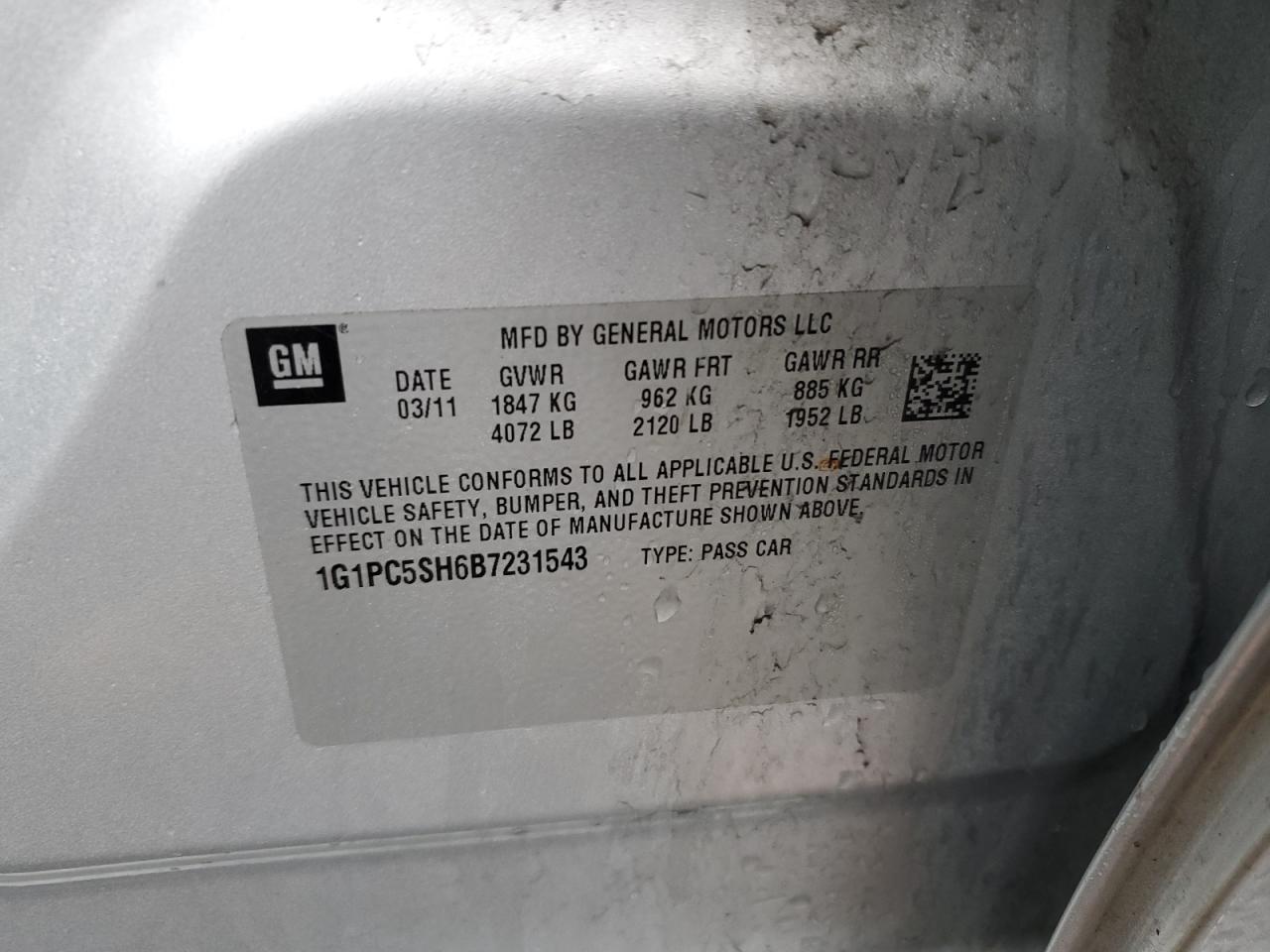 CHEVROLET CRUZE LS 2011 — 13