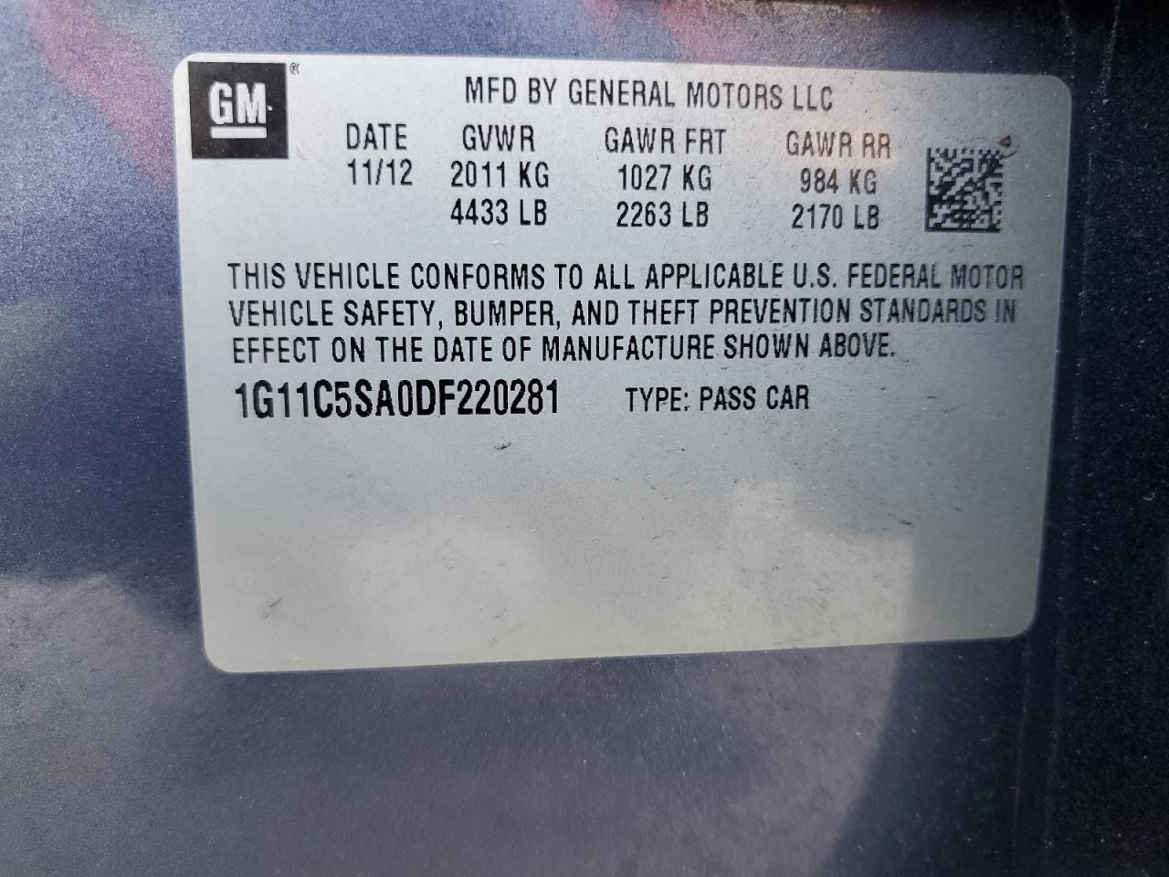 CHEVROLET MALIBU 2013 — 13