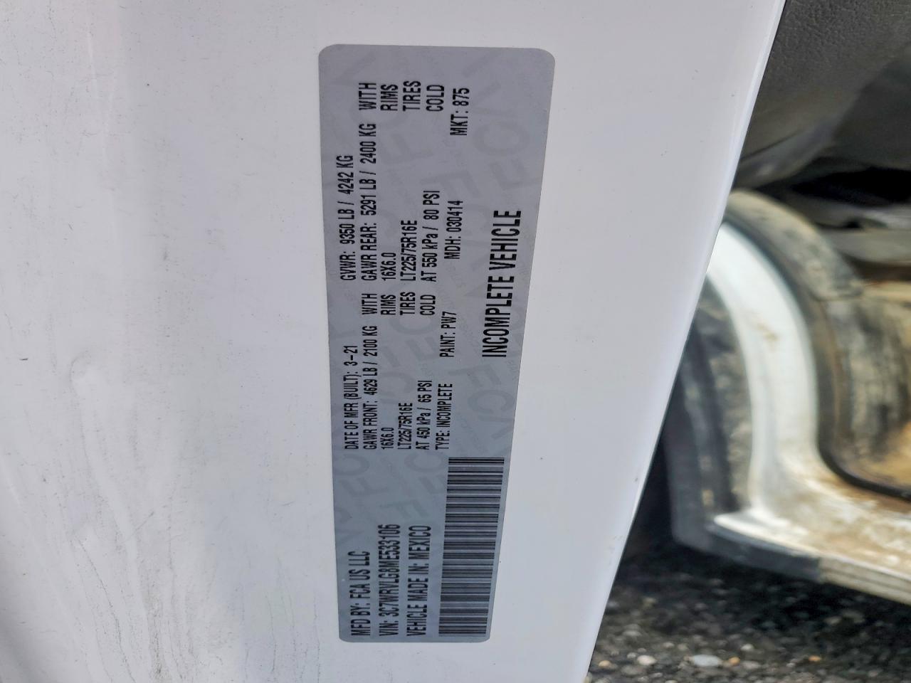 RAM PROMASTER 3500 2021 — 13