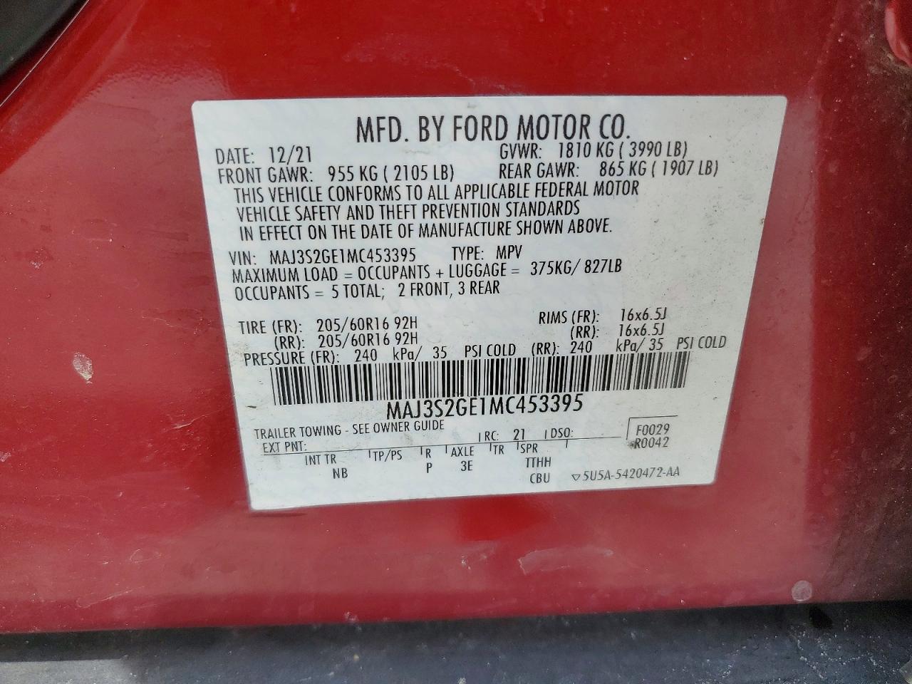 FORD ECOSPORT 2021 — 14