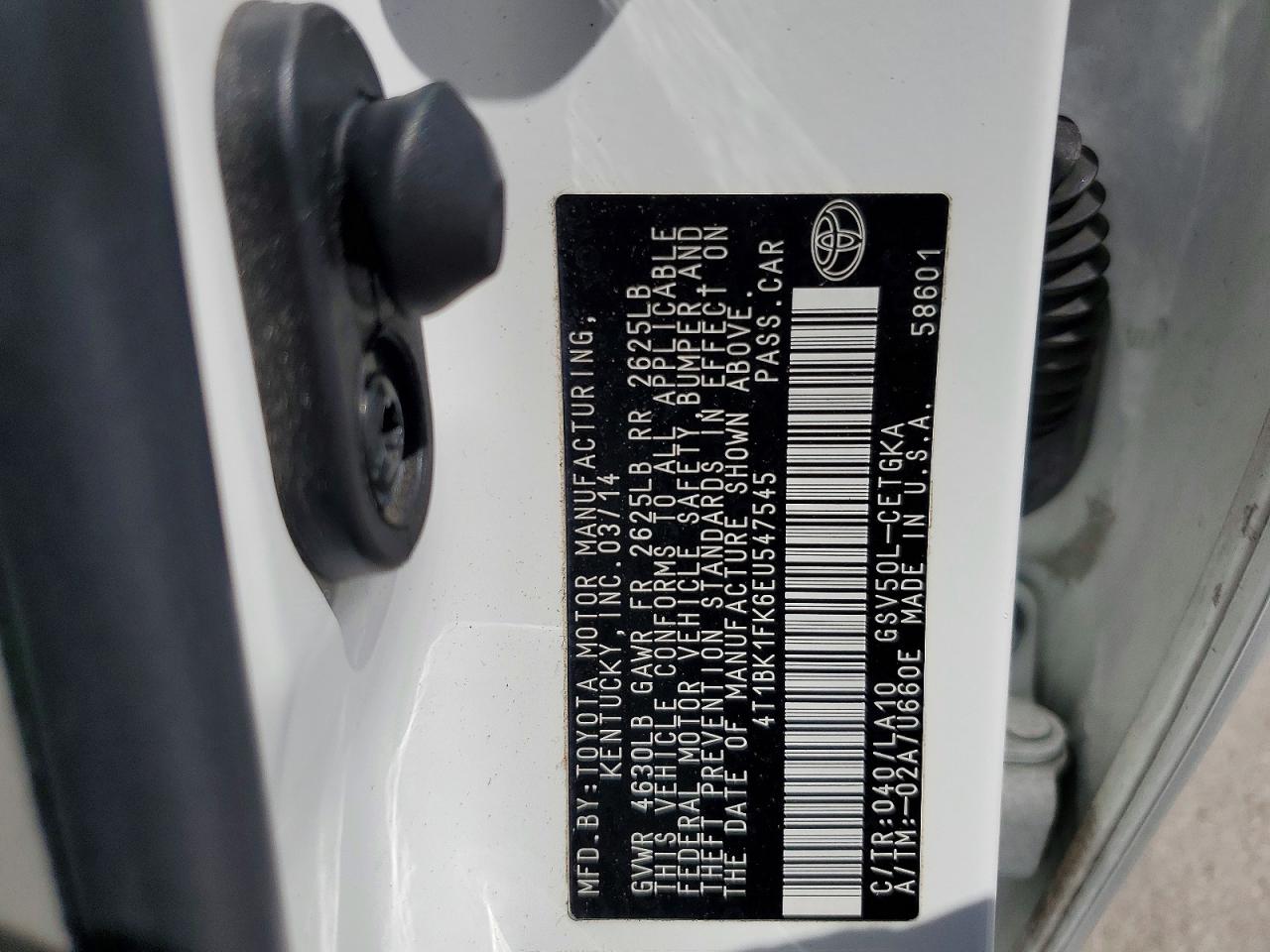 TOYOTA CAMRY 2014 — 13