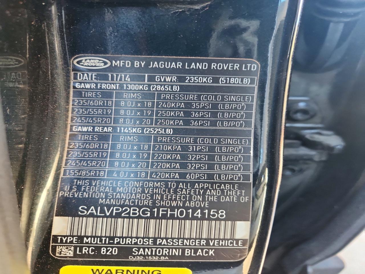 LAND ROVER RANGE ROVER EVOQUE 2015 — 13