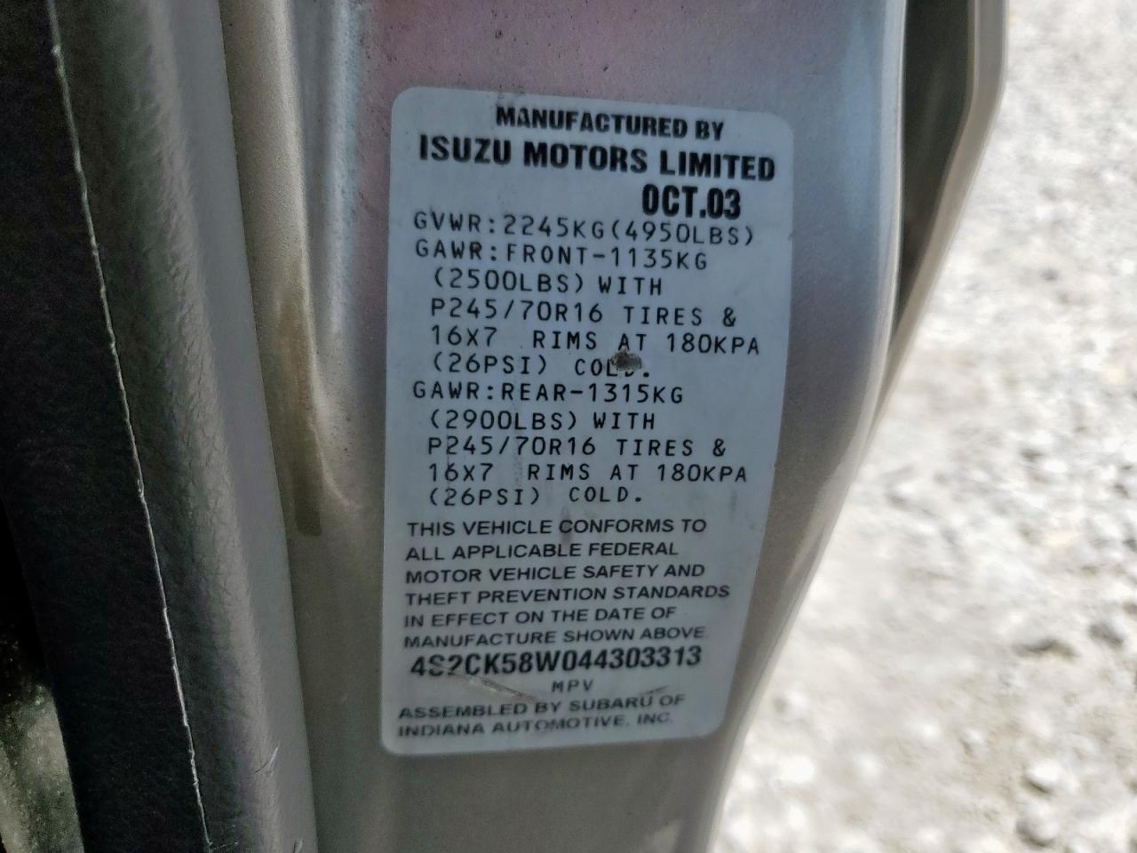 ISUZU RODEO 2004 — 14
