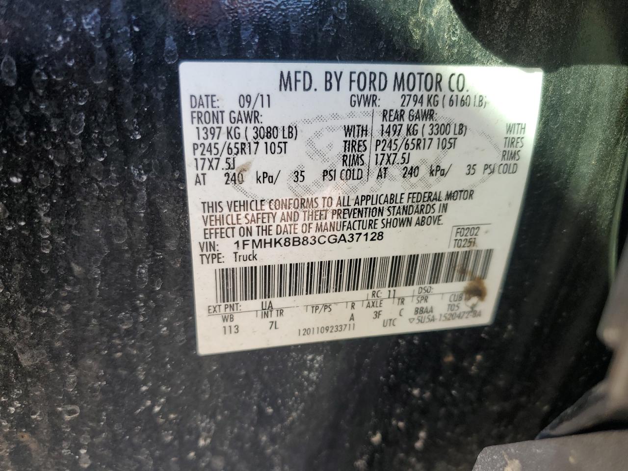 FORD EXPLORER 2012 — 14