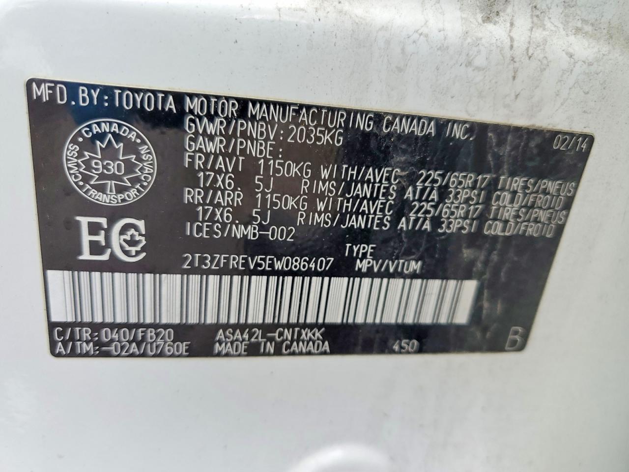 TOYOTA RAV4 2014 — 14