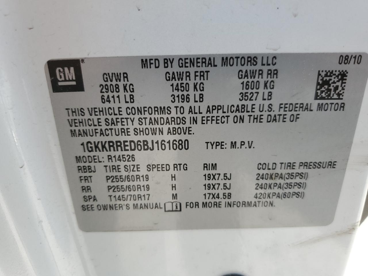 GMC ACADIA 2011 — 13