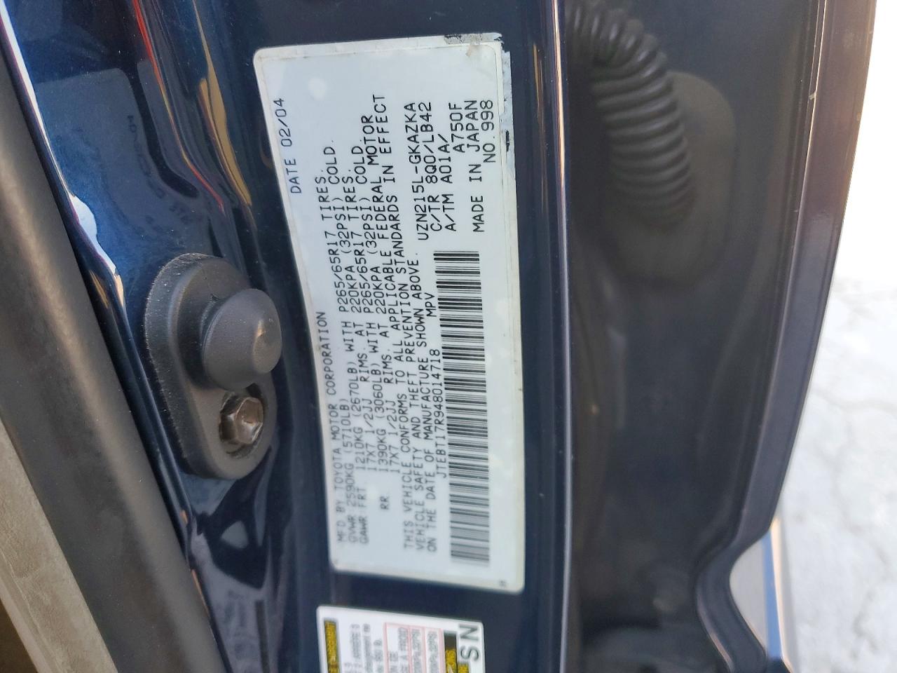 TOYOTA 4RUNNER 2004 — 14