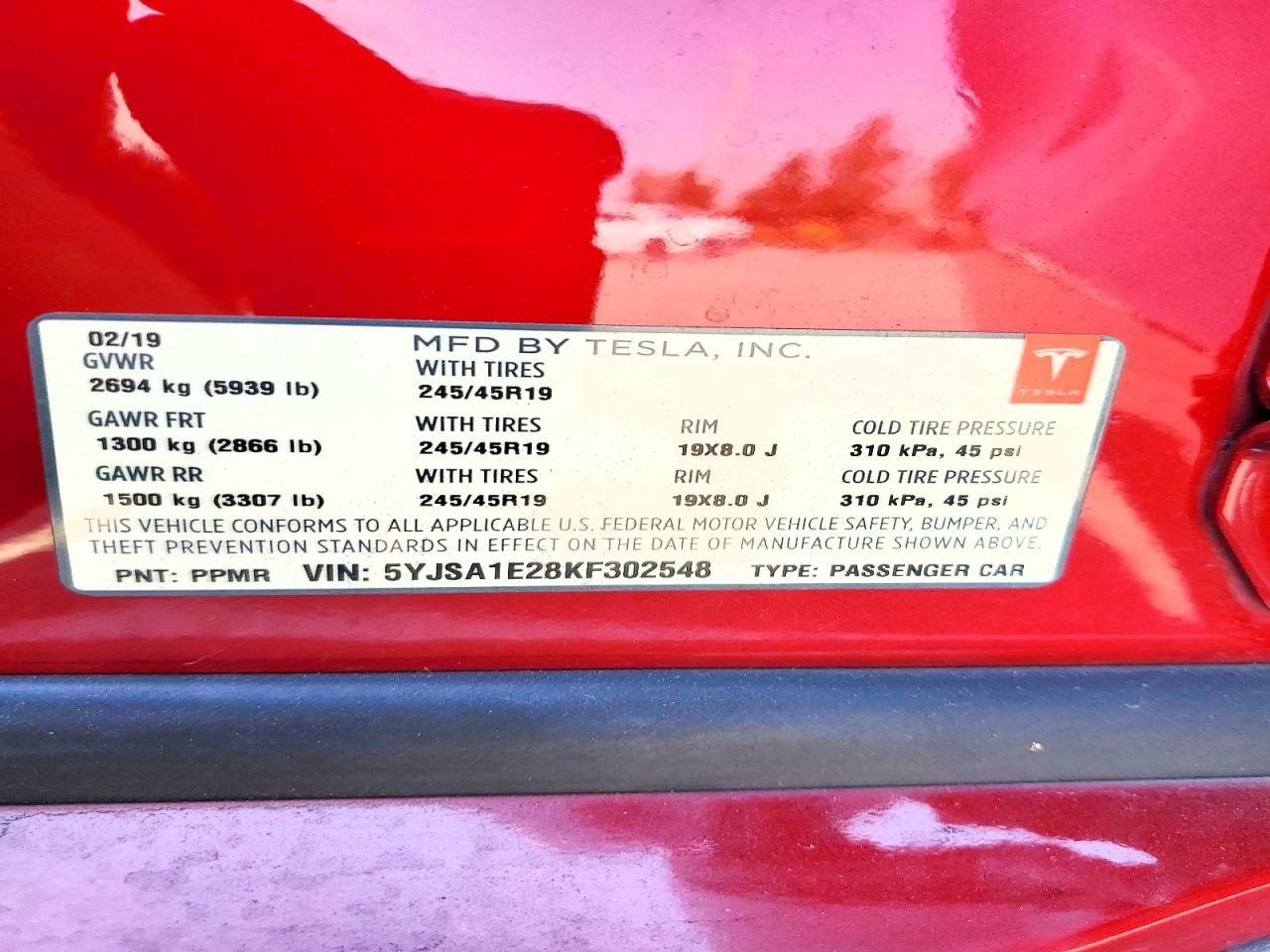 TESLA MODEL S 2019 — 13