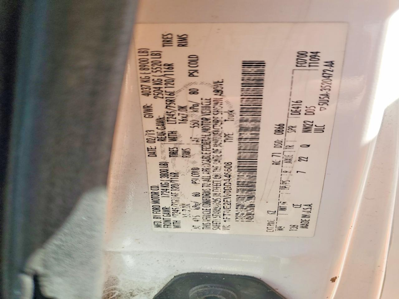 FORD ECONOLINE 2013 — 13