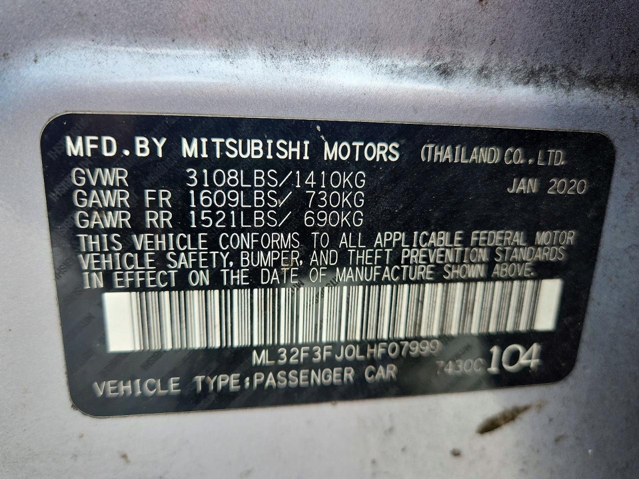 MITSUBISHI MIRAGE 2020 — 13