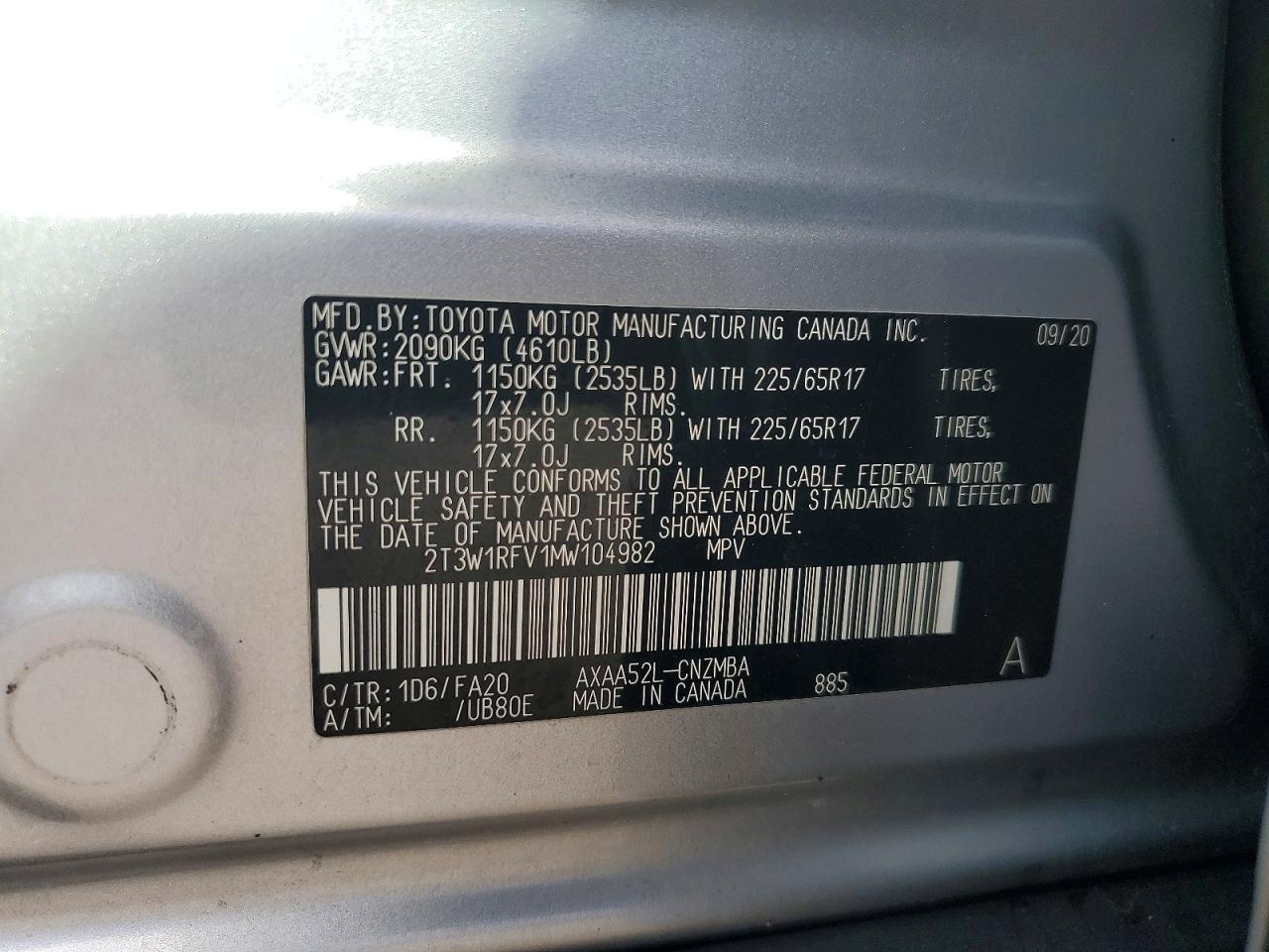 TOYOTA RAV 4 2021 — 14