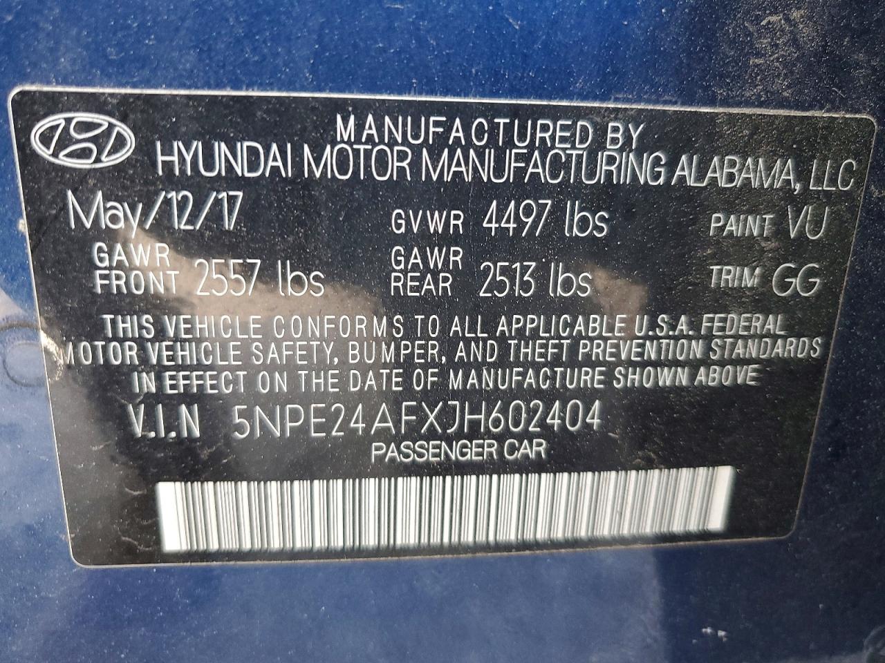 HYUNDAI SONATA 2018 — 13