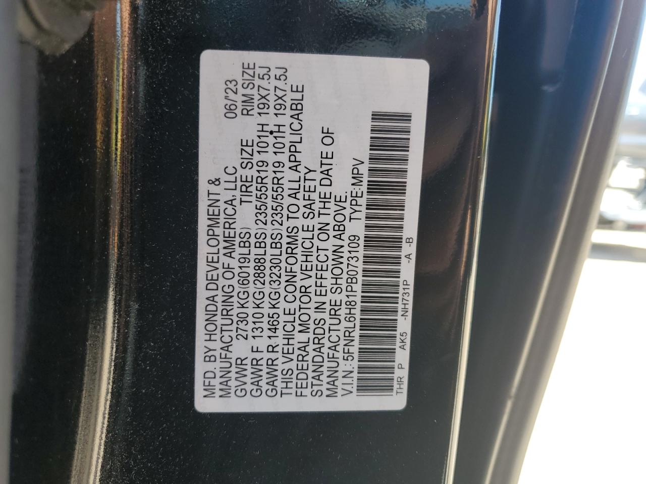 HONDA ODYSSEY 2023 — 15