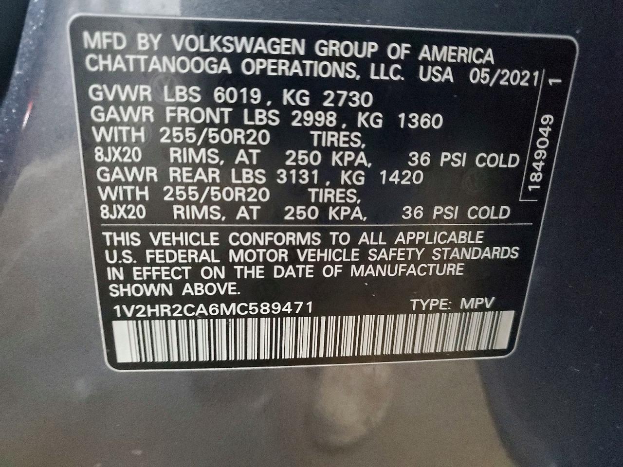 VOLKSWAGEN ATLAS 2021 — 15