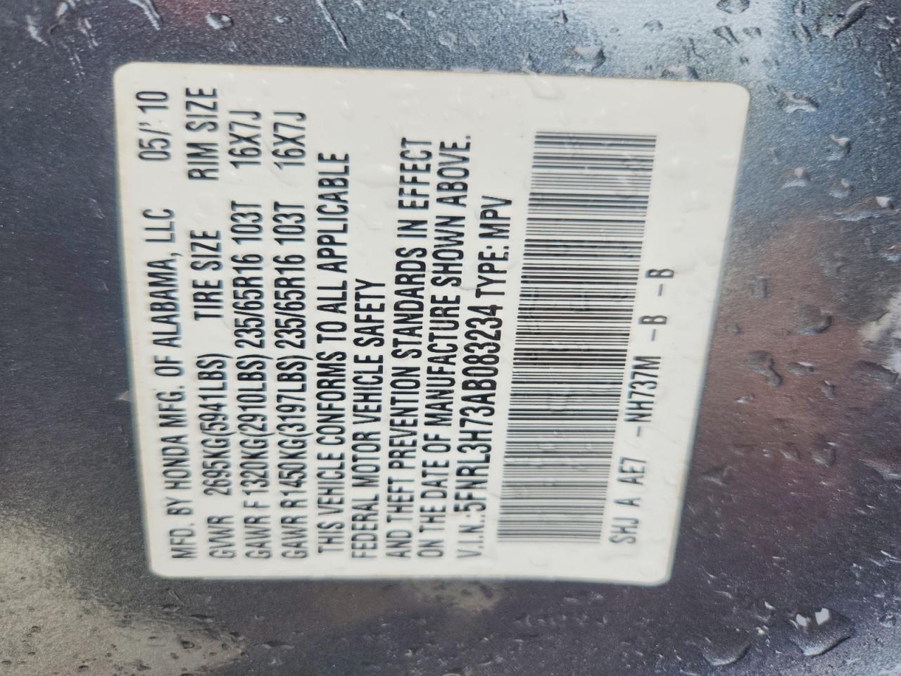 HONDA ODYSSEY 2010 — 14