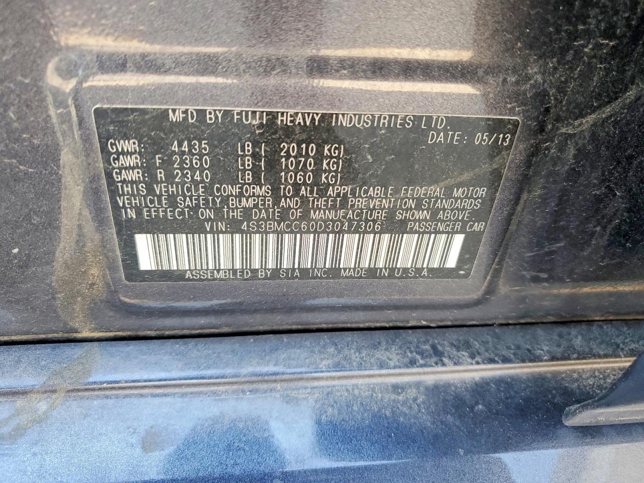 SUBARU LEGACY 2013 — 13