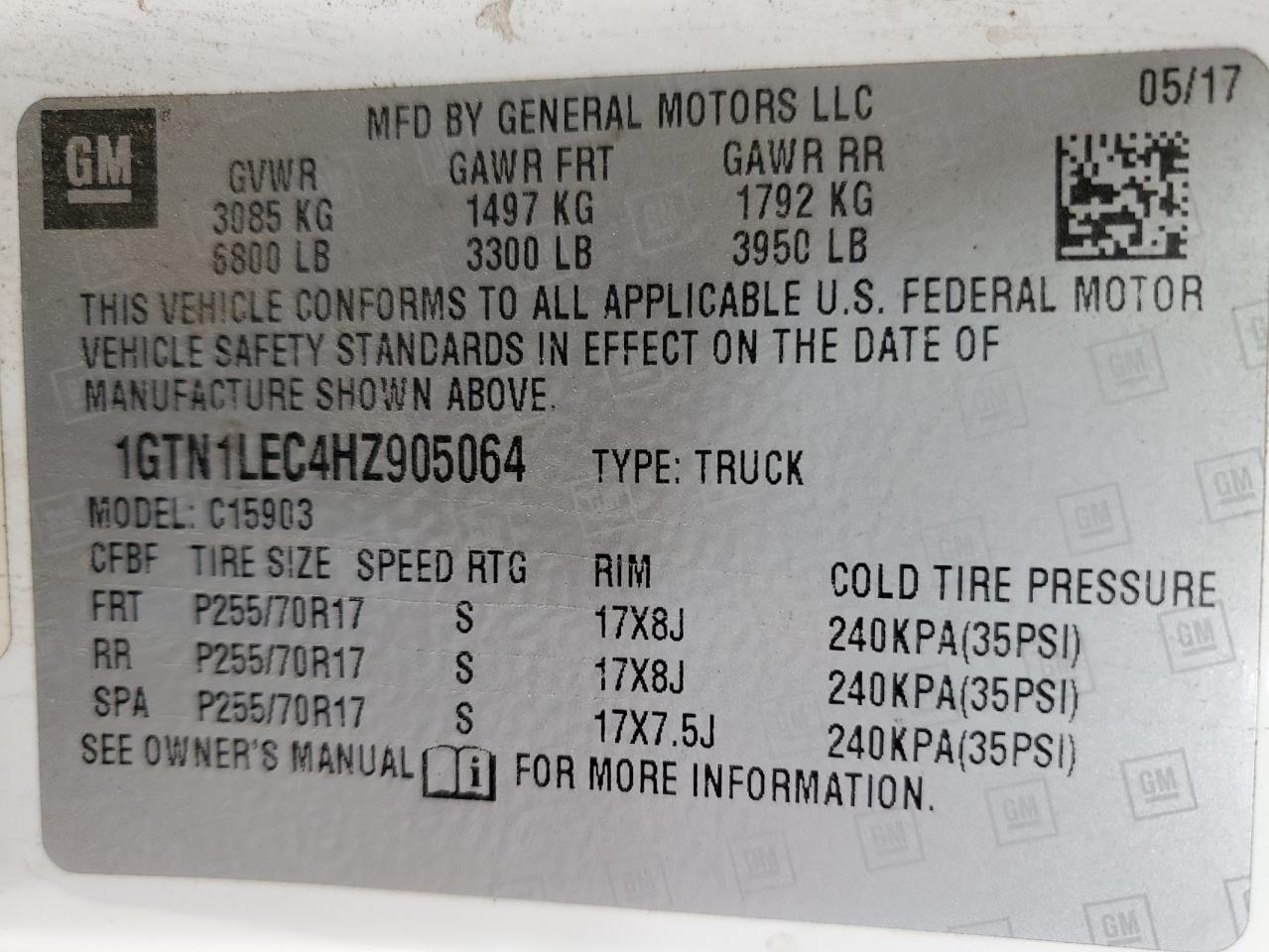 GMC SIERRA 2017 — 14