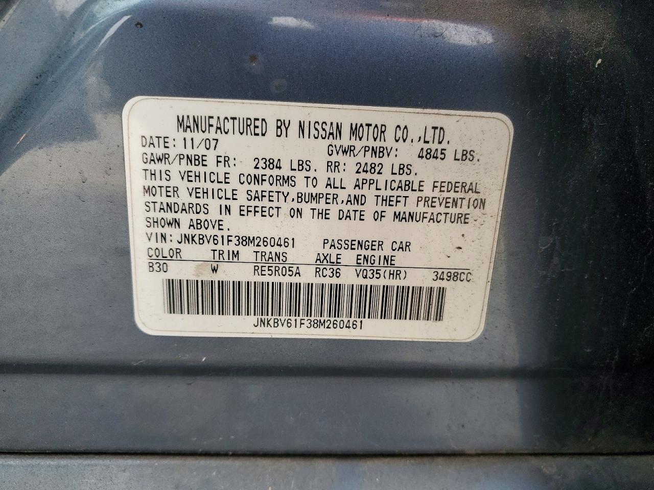 INFINITI G35 2008 — 13