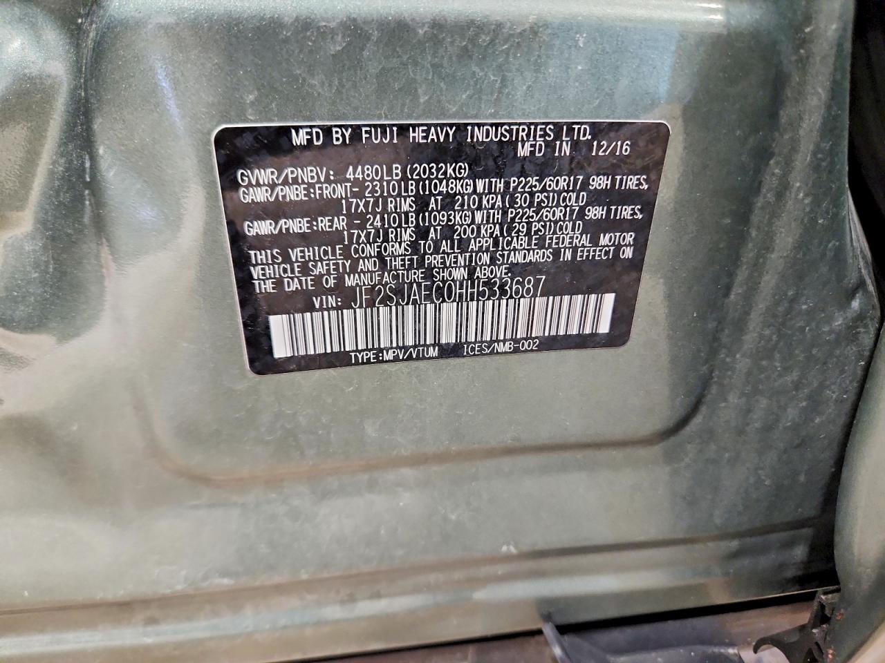 SUBARU FORESTER 2017 — 14