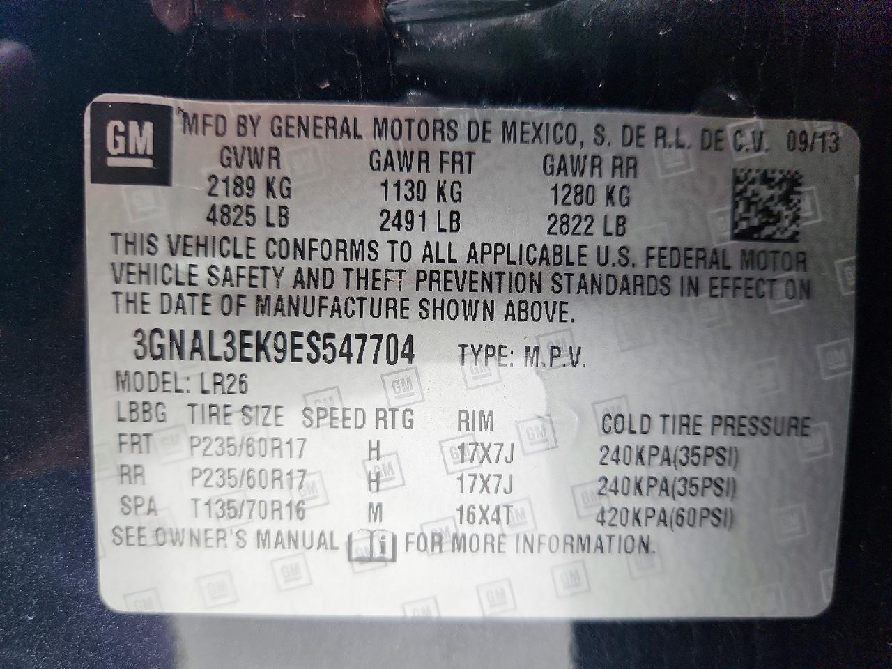 CHEVROLET CAPTIVA 2014 — 14