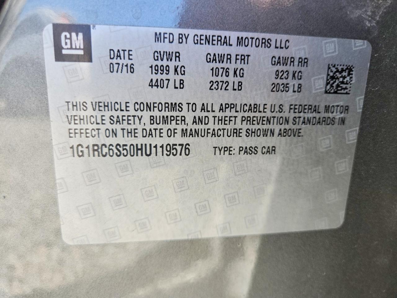 CHEVROLET VOLT 2017 — 13