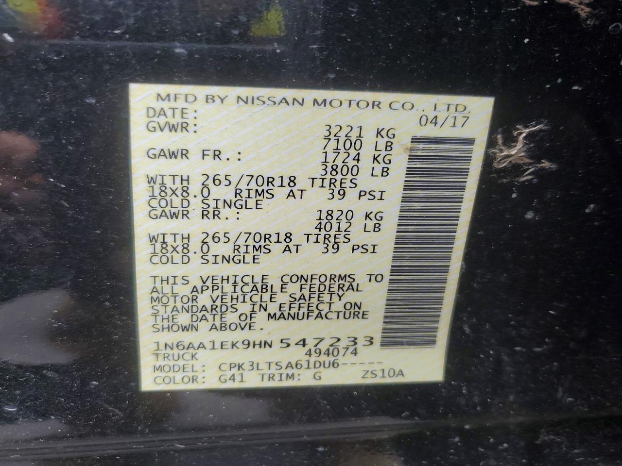 NISSAN TITAN 2017 — 13