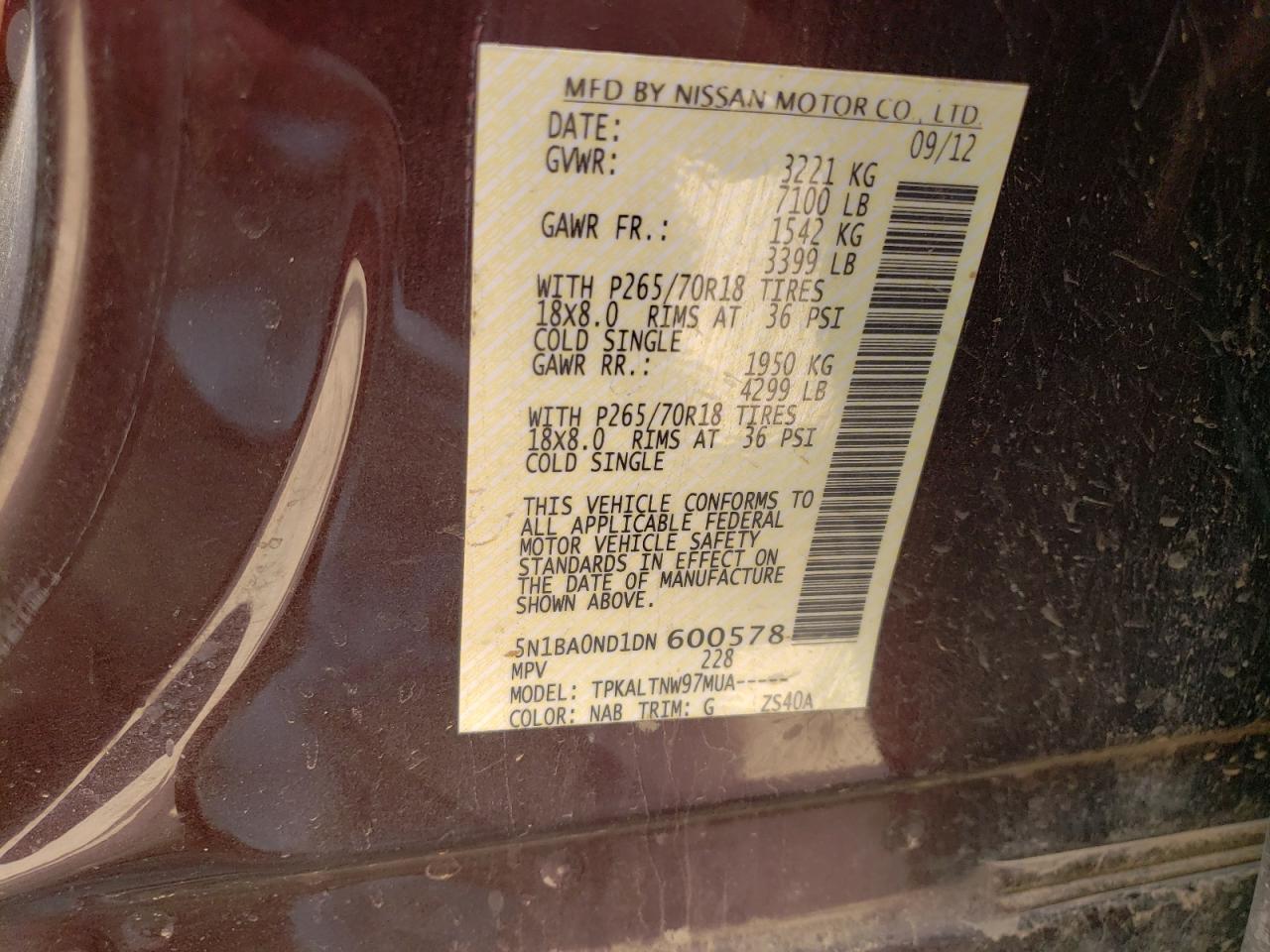 NISSAN ARMADA 2013 — 15