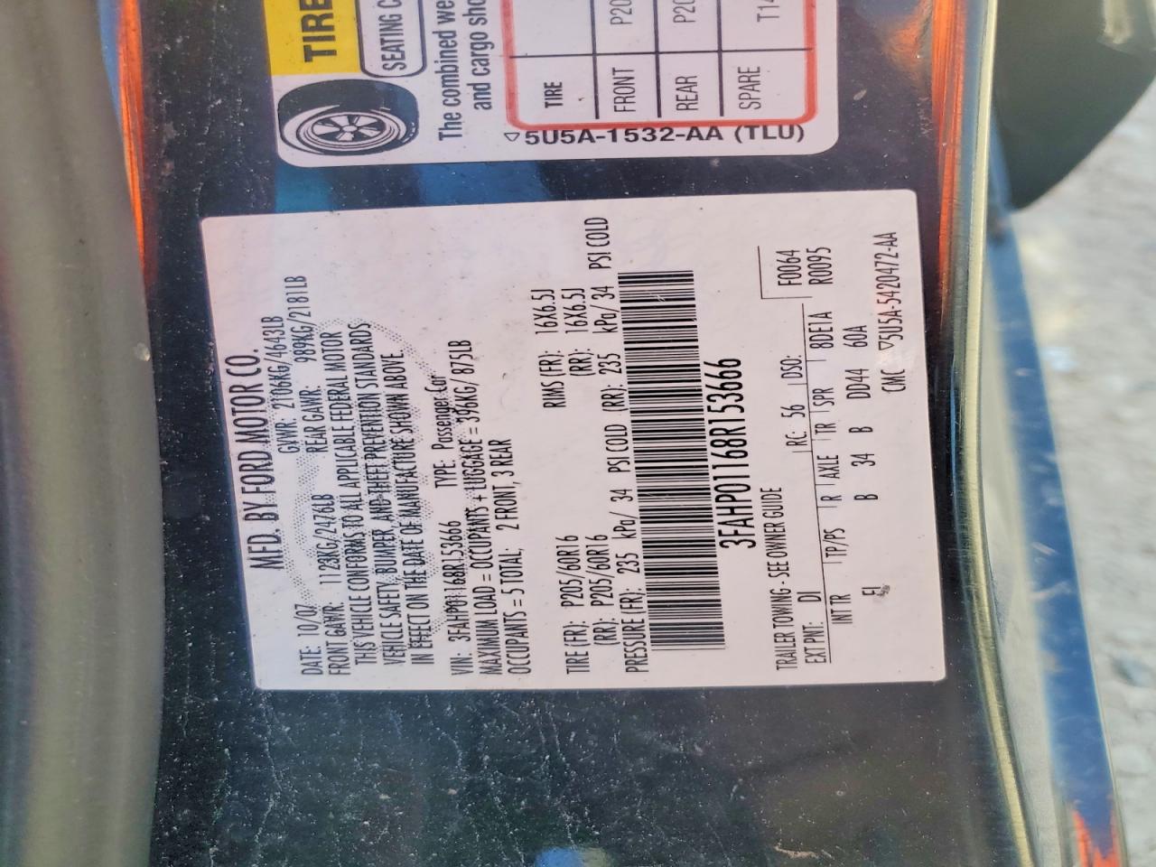 FORD FUSION 2008 — 13